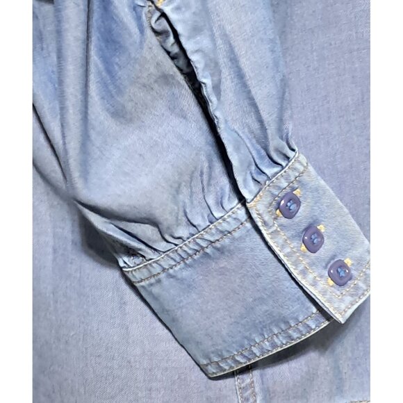 Liz Claiborne Chambray Top Womens Size L Button Up Long Sleeve NWT NOS - Picture 10 of 14